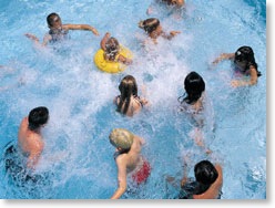 Olympic â€˜bounceâ€™ brings kids flocking to pools