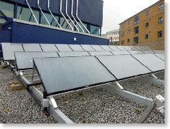 Solar heated swimming pool for HMS Raleigh 
